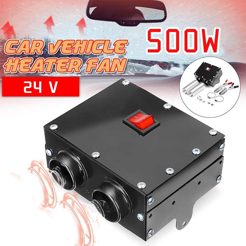 Car Fan heater 2 Holes 24V 500W Car Demister Cooling Fan Winter Auto