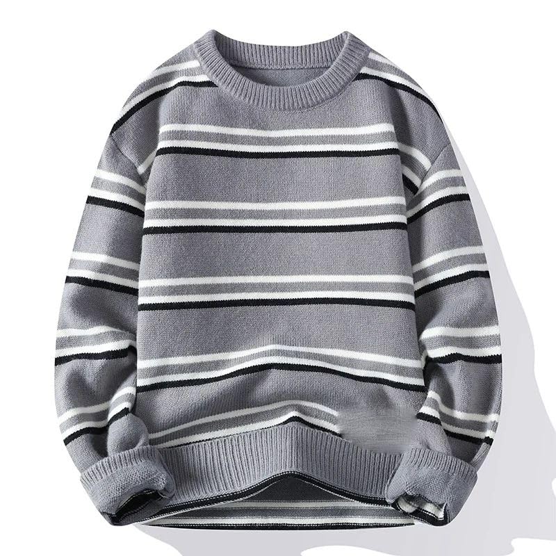 Pull rayé pour homme style Harajuku d'automne et d'hiver