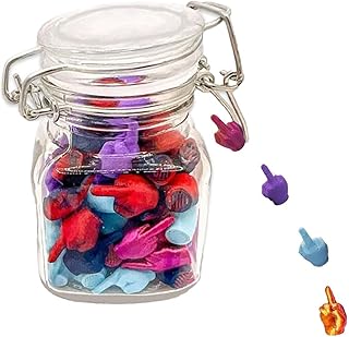 Funny Middle Fingers Gift Set: 3D Printed Fingers in a Jar, Desk Decor Accessory for Holidays & Birthdays