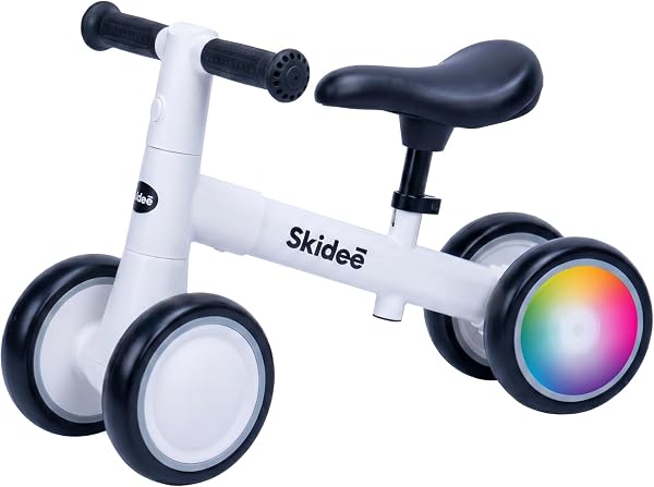 SKIDEE Toddler Balance Bike 1-3, 4-Wheel Balance Bike with Rare…