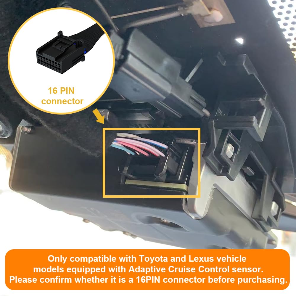 Adapter zasilający (16-pin) nadający się do Toyota i Lexus, wyświetlacz LED Zasilanie USB, Podłącz do lusterka tylnego widzenia, wyjście 5V 12V, Łatwe w instalacji, D3-011
