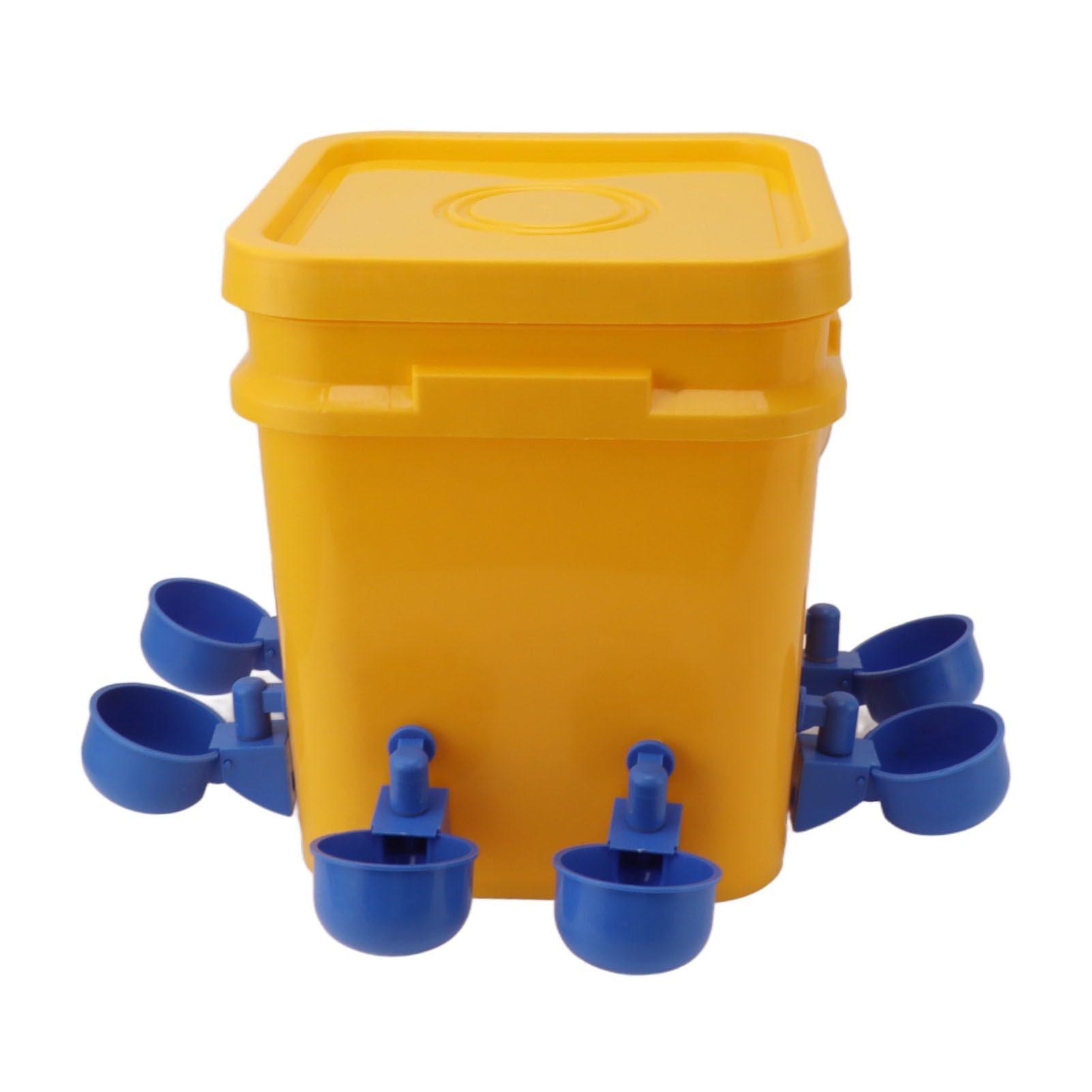 Bebedero automático para Pollos, Equipo para Beber Aves de Corral, de riego por Gravedad con Barril de Mano de 12 litros para Pollo, Pato, Ganso, plástico Duradero, 8 tazones (Cubo + Cuenco Pájaro