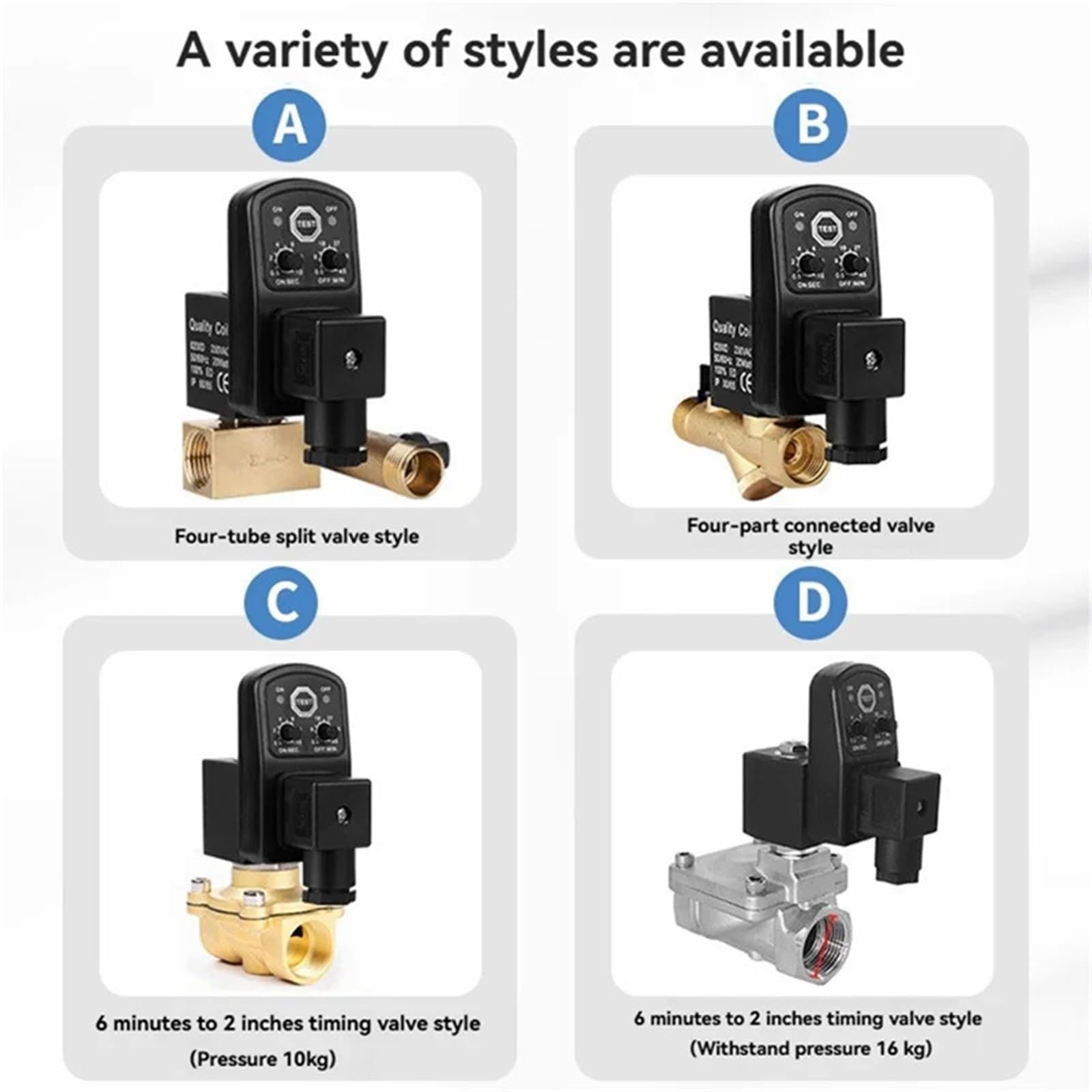 Válvula solenoide de drenaje automático for compresores de aire, filtros secadores, fácil instalación OPT-B-AC220V (una pieza)