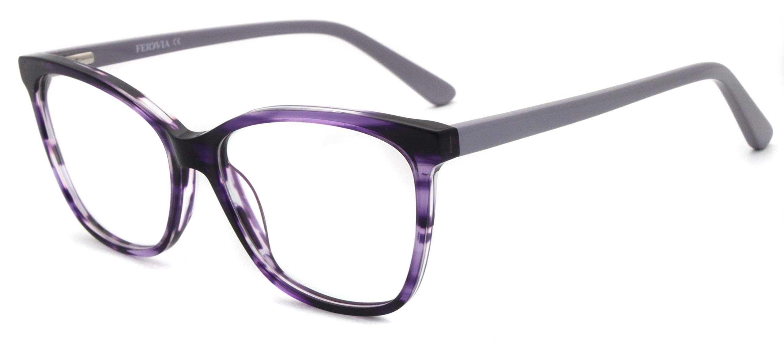Eleganti occhiali da vista classici da donna con lenti trasparenti ottiche quadrate in acetato lucido senza prescrizione