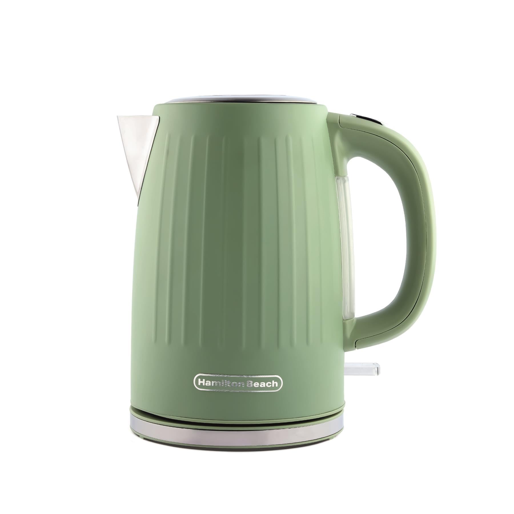 Hamilton Beach Electric Kettle, Harmony, 1.7L, Rapid Boil, Boil Dry Protection, 360° Swivel Base, Removable Limescale Filter, Illuminated Indicator Light, Matcha - HBK012M