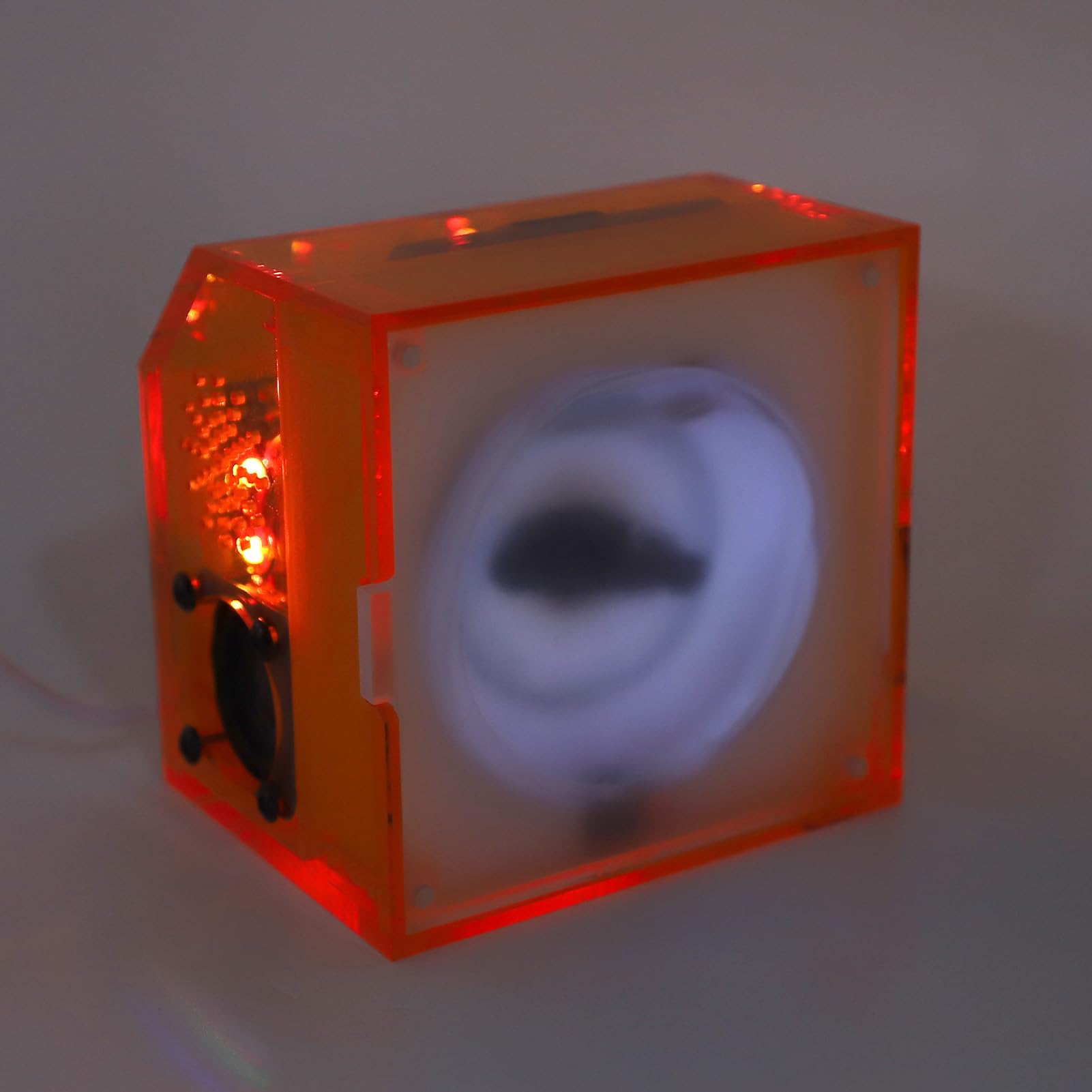 Tanzender Ferrofluid -Lautsprecher mit Rhythmus Licht, Bass -Lautsprecher für das Büro für das Wohngebäude, EIN Sound Visualizer -Display, Eingebaut Im 2000mAh Batterie (Orange)