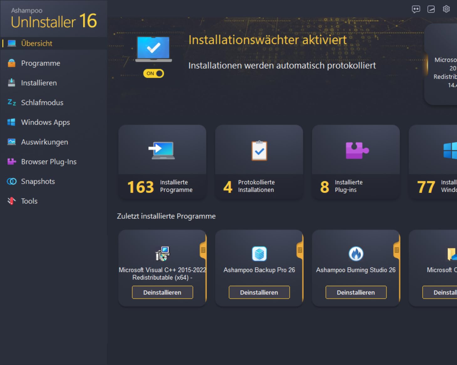 Ashampoo UnInstaller 16 – Programme vollständig entfernen & System reinigen | 1 Gerät | 1 Benutzer | PC Aktivierungscode per Product Key Card