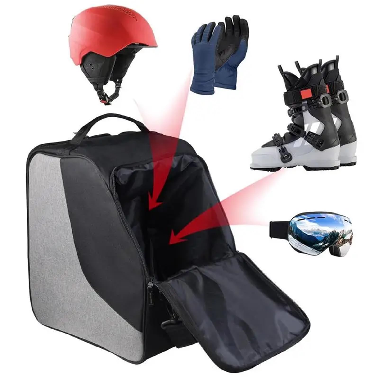 Schlittschuhtaschen Winter Schnee Ski Boot Tasche Leichte Skifahren Snowboarden Lagerung Tasche Wasserdichte Ski Helme Handschuhe Tasche Outdoor Sport Liefert Für Eislaufschuhe Und Inlineskate