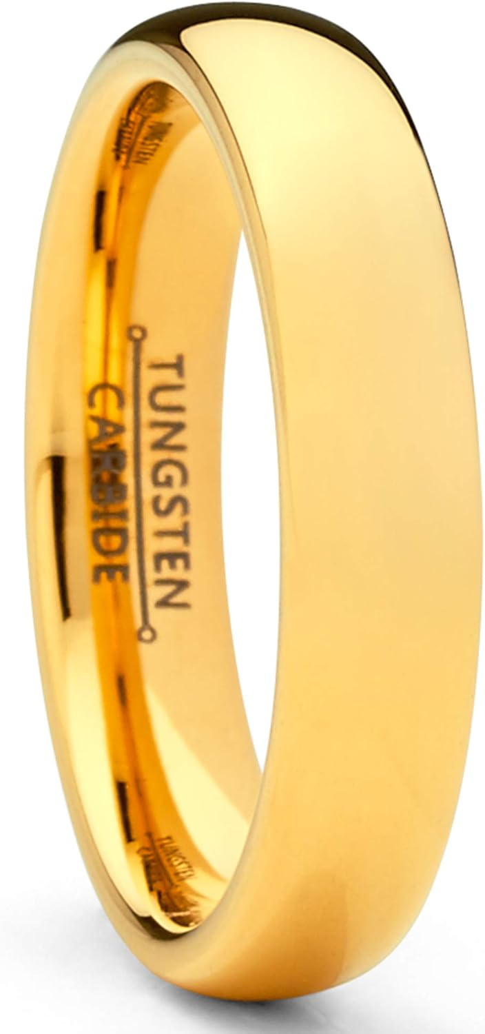 Metal Masters Men Women Unisex Rose Gold Tone Tungsten Wedding Band Engagement Ring 4mm Dome