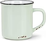 Abbott Collection Enamel Look Mug - En grès, Denim Blue, 14oz (4" H)--Vein vintage Camp-Style, grès, lave-vaisselle & Micro-ondes sans danger, 14oz, 4"H