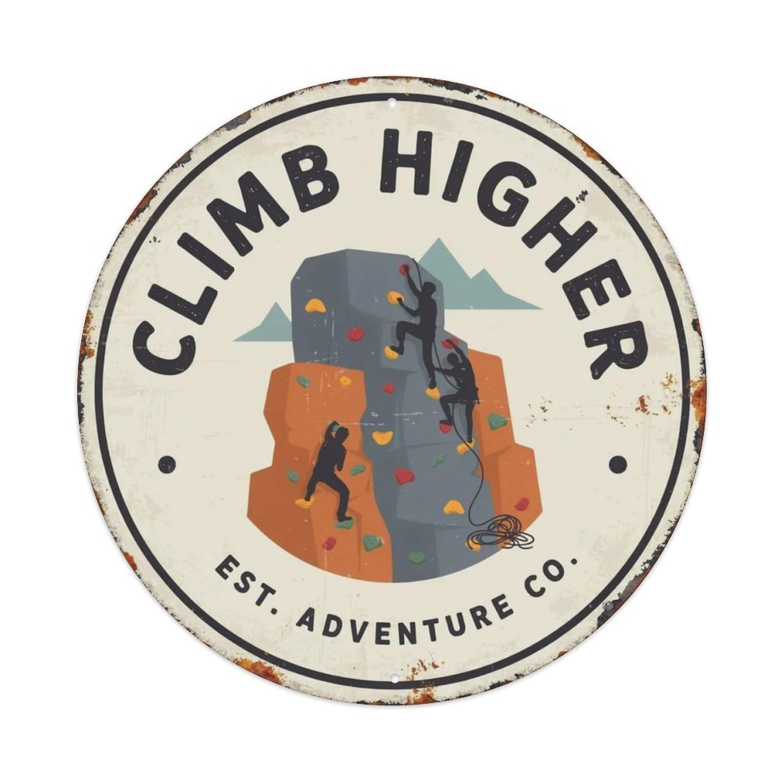 Lvalogy Style Climb Higher Metal Tin Sign Plaque