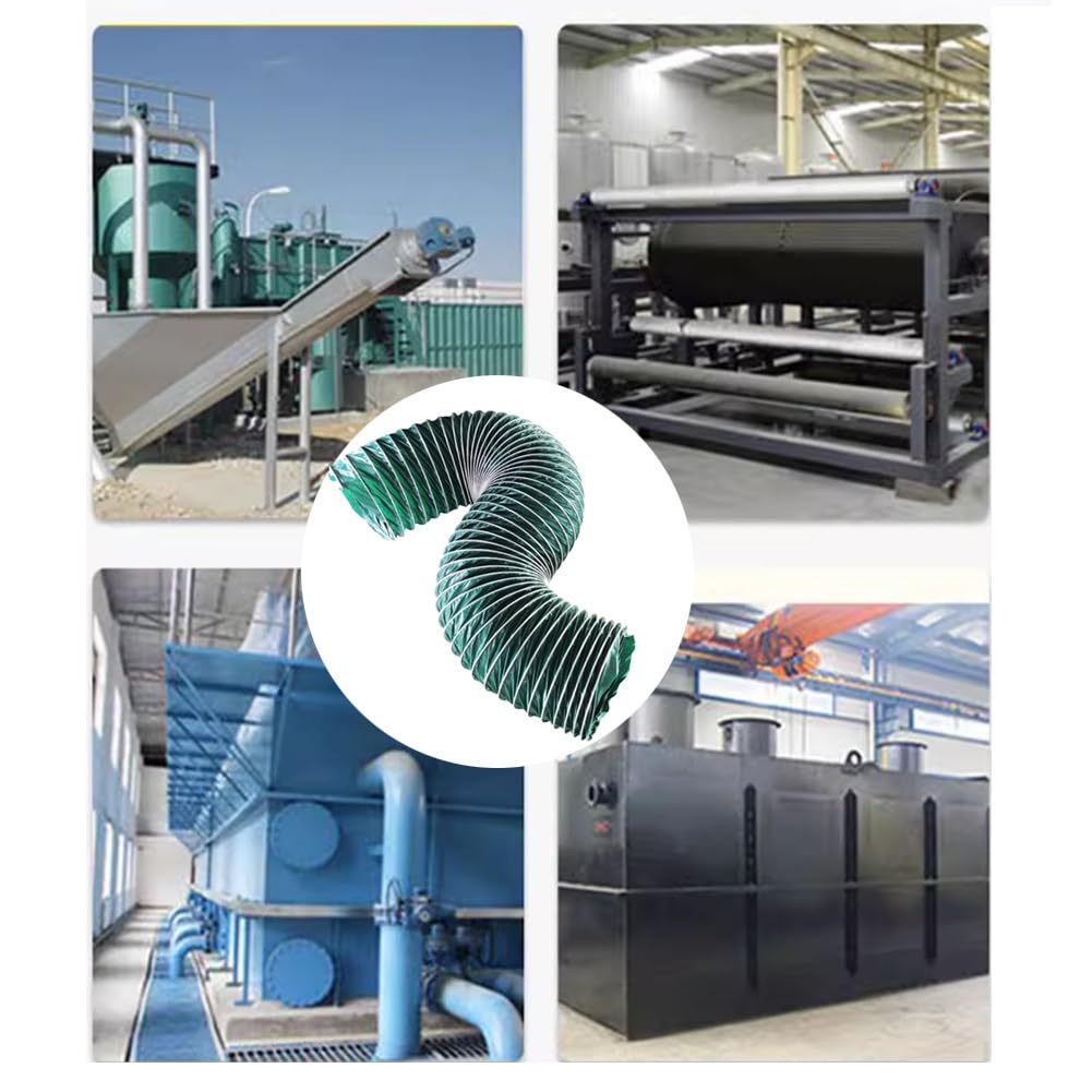 Tubo Flessibile per Condotti, Tubo Flessibile per Condotti Lunghi, Ventilazione Industriale Ignifuga, per HVAC, Sfiato per Asciugatrice, Riscaldamento/raffreddamento(Green/4 m,Diameter-125mm)