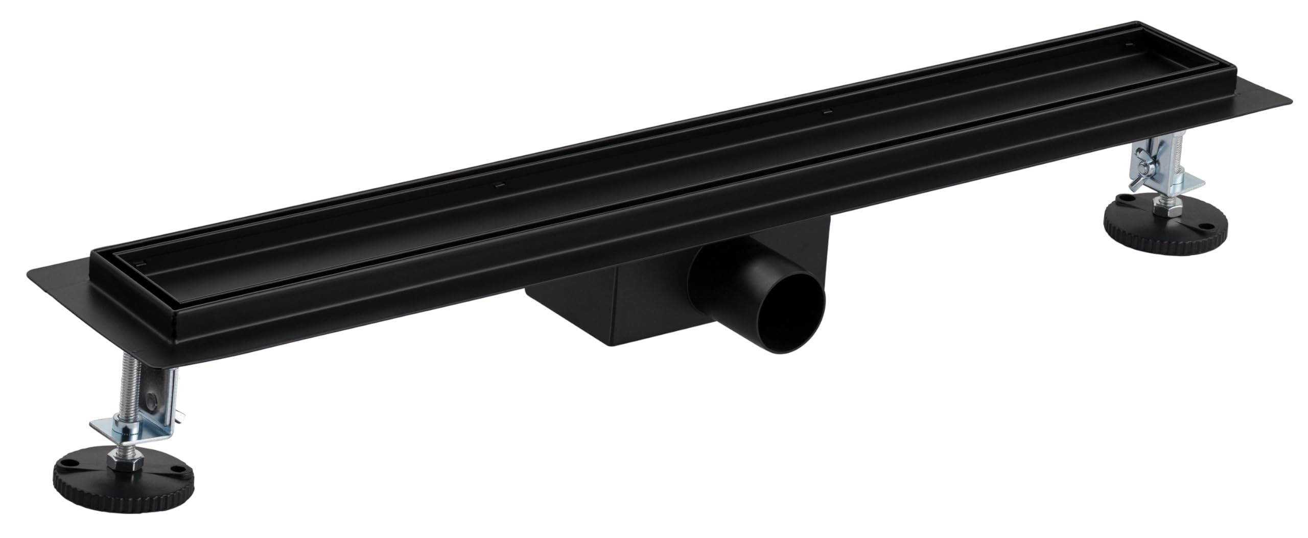 Caniveau extra plat pour douche italienne reversible finition noir mat/ou à carreler longueur 60 centimètres - Avec siphon anti odeur et filtre pour cheveux NOYON & THIEBAULT