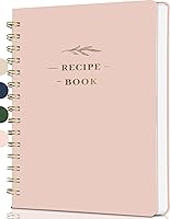 Buluer Perfect Blank Recipe Book: Hardcover Pink Notebook for 144 Custom Recipes - Personal Cookbook Journal with Templates & Charts