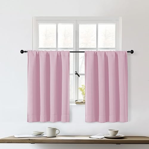 Miniatura 15 de OWENIE Sally Ever Green Cortinas Opacas para Dormitorio Sala de Estar 63 Pulgadas de Largo Juego de 2 Paneles, Aislamiento Térmico Ahorro de Energía