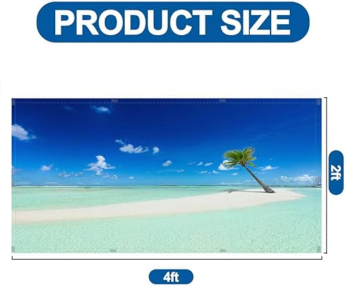 Miniatura 2 de Paquete de 6 cubiertas de luz fluorescente para luz de techo, sombrillas de playa con pajilla, océano azul, escena de playa de cubiertas de luz para