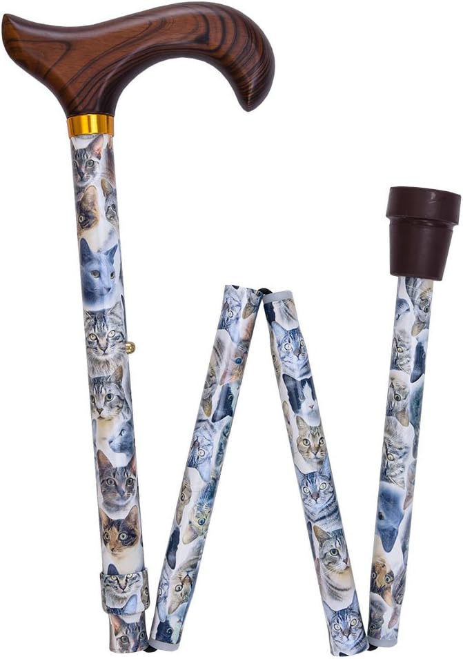 Royal RC Canes Folding Walking Sticks for Men and Women - Stylish Designer Fashionable Adjustable Derby Walking Cane with Engraved Collar - Lightweight Aluminum Cool Walking Stick - Portable