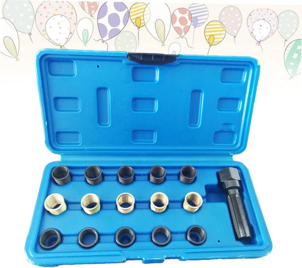 GLEAVI 16pcs Spark Plug Thread Repair Kit Helicoil Set for Cylinder Head Easy Installation Tools for High Strength Repairs
