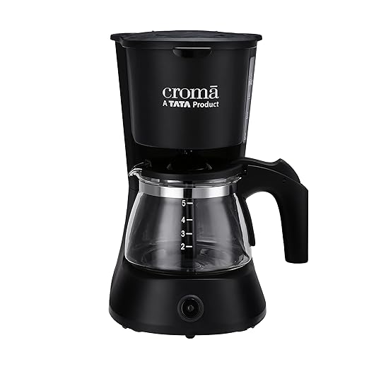 Croma Drip Coffee Maker 0.6L with 5 Cup Capacity, Keep Warm Function