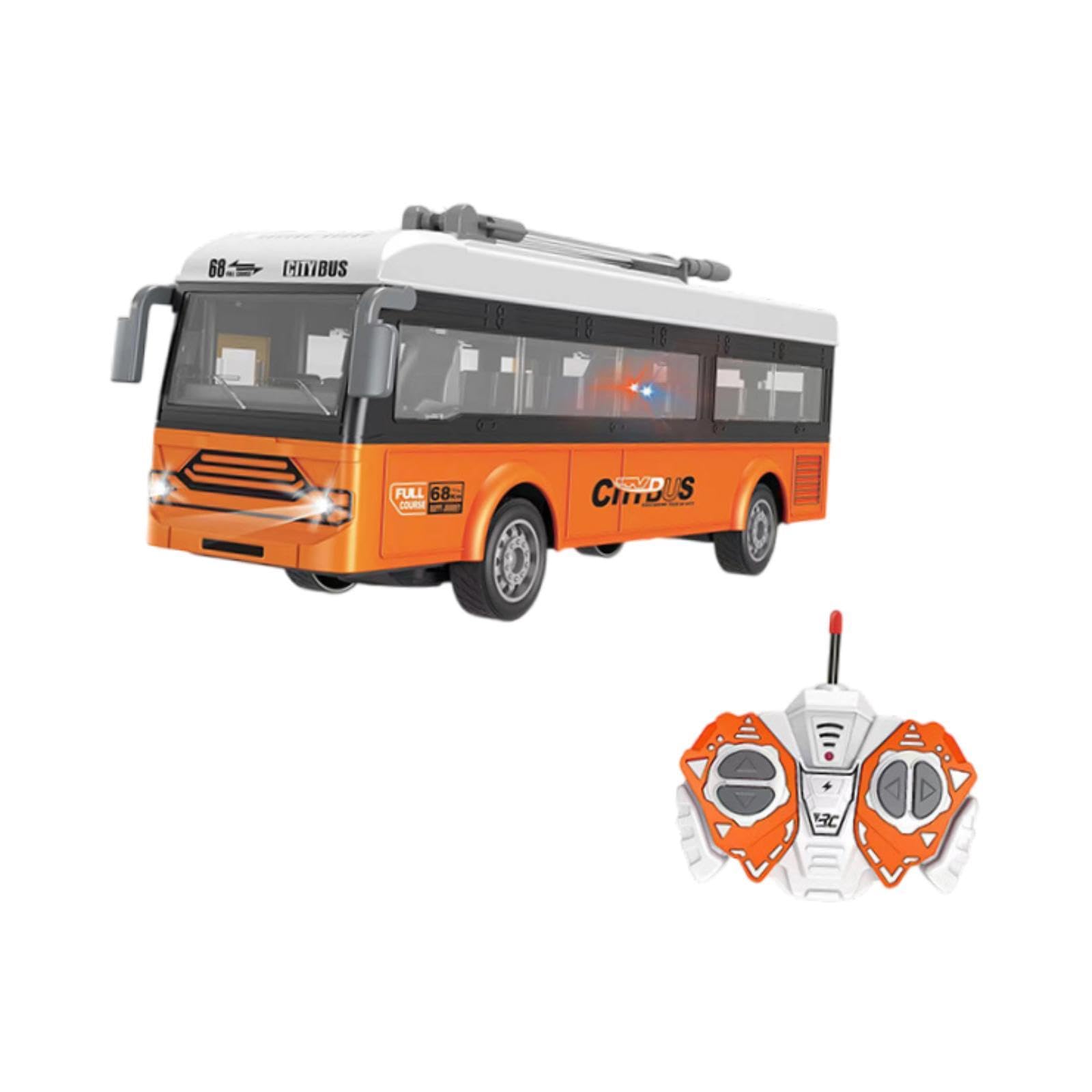 kowaku Autobús eléctrico a Control Remoto para niños, autobús Urbano a Control Remoto, simulación 1:30, Regalos con Luces realistas, Modelo de Juguete, Autobús Urbano Naranja