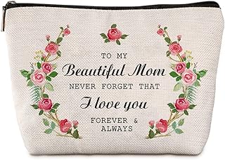 Gifts for Mom to My Beautiful Mom Travel Zipper Makeup Bag Mother of the Bride or Groom Gifts,Gifts for Mom from Daughter or Son I love you Mom Gift New Mom Gift Basket,Xhzb01