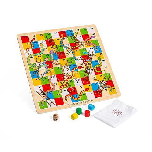 Bigjigs Jeu en bois Serpents et échelles