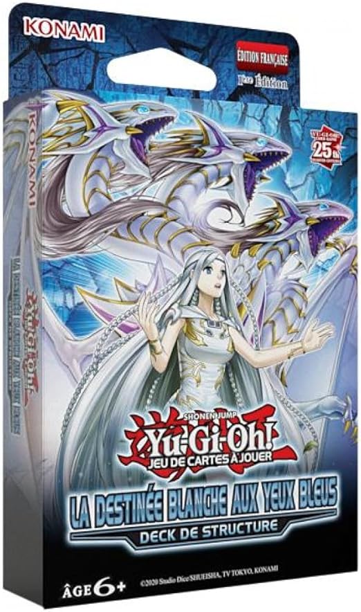 Yu-Gi-Oh! White Destiny Structure Deck with Blue Eyes – Playing Card Game – 51 Cards – Ages 6 and Above – 1st French Edition