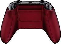 Vista 3 de eXtremeRate Soft Touch Grip - Paneles traseros personalizados para Xbox One S y One X, rieles laterales de repuesto rojo escarlata con cubierta