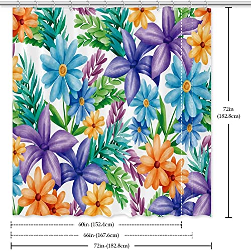 Rideau de douche bleu violet anti-éclaboussures avec crochets inclus
