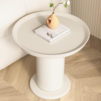 Guyii Cream White Round Side Table