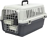 SportPet Designs Plastic Kennels Rolling Plastic Wire Door Travel Dog Crate - Small - No Wheel, Tan Small - No Wheels