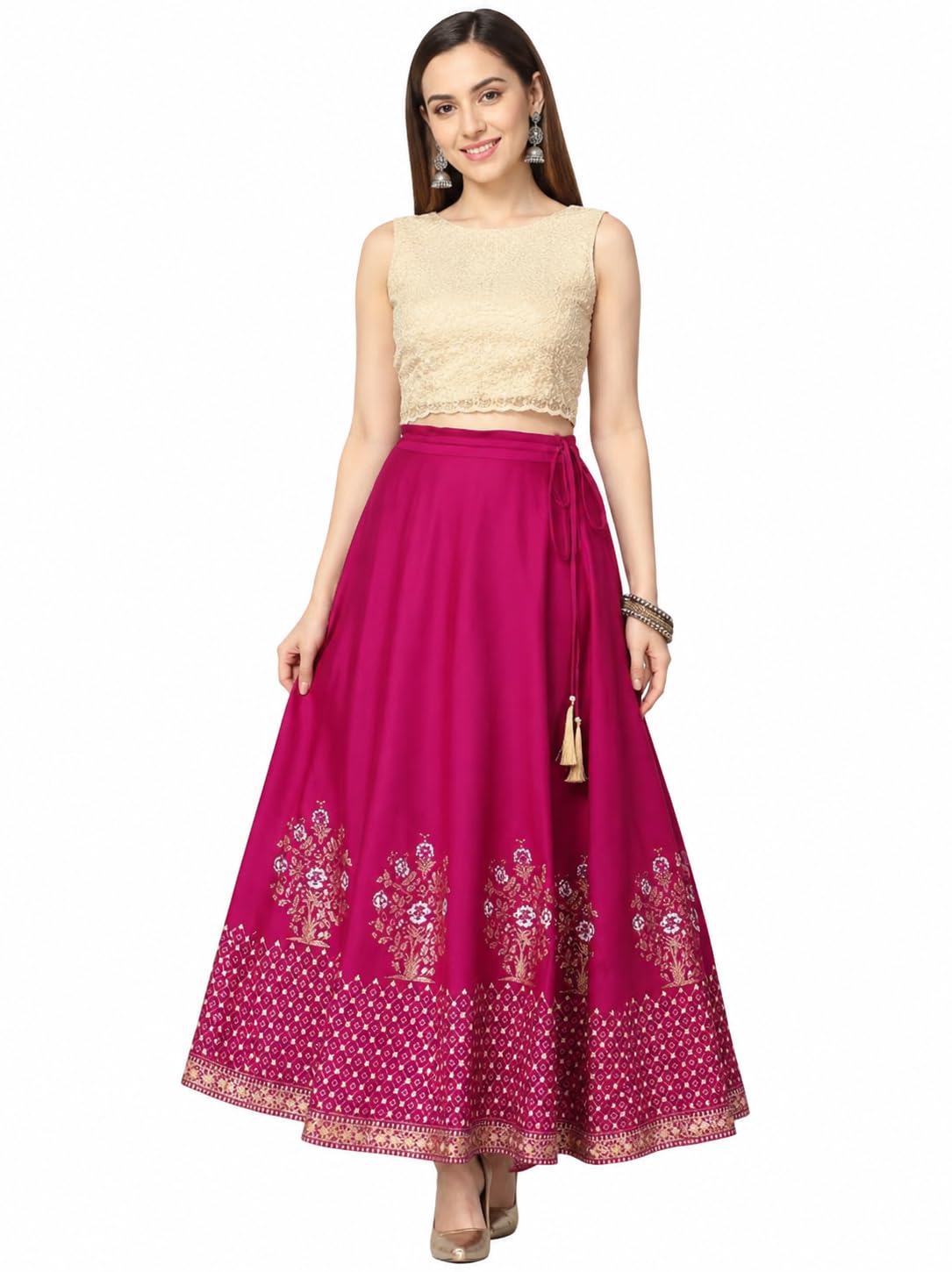 Women Printed Long Rayon Skirt for Women & Girls, Stylish Ethnic Jaipuri Skirt for Daily & Office Wear-image-20