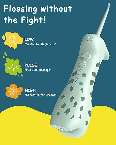 Miniatura 3 de HUACOCARE - Combo de irrigador dental y cepillo de dientes eléctrico para niños | Diseño de jirafa y mono | 3 modos suaves y 2 modos sónicos | Todo