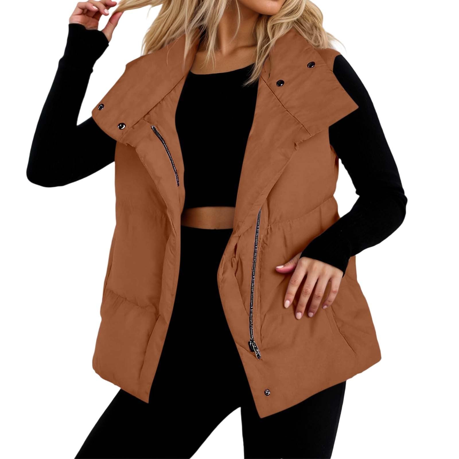 Puffer Vest for Women Quilted Sleeveless Zip Up Stand Collar Jackets Cute Lightweight Coats Fall Winter Warm Outerwear