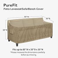 Vista 2 de PureFit Funda impermeable para sofá de exterior, funda para muebles de sofá de patio, funda de 3 plazas para exteriores con ventilación de aire