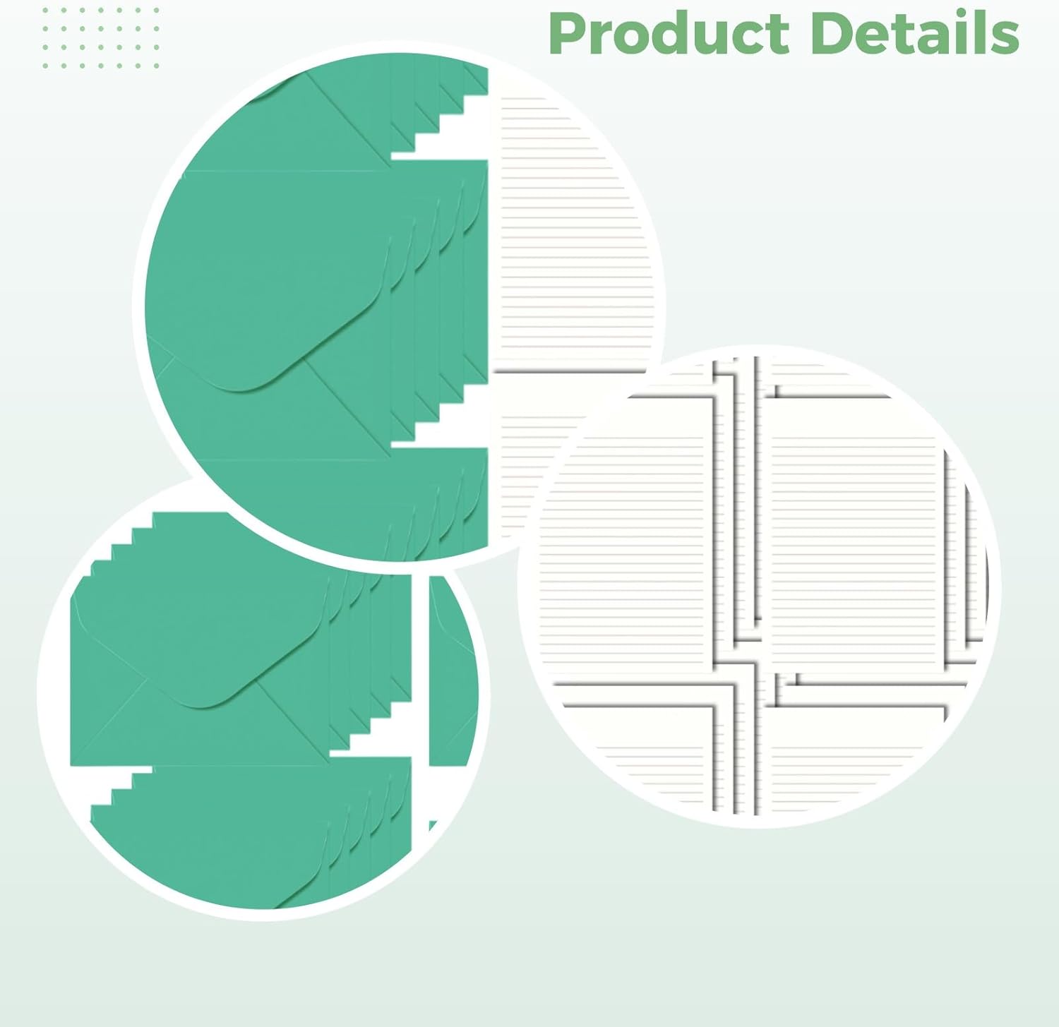 50 Pcs Stationery Paper and Envelopes Set, Christmas Green Envelopes with White Letter Writing Paper, 6.3 X 4.4 in, for Invitations, Love Letters, Greeting Cards