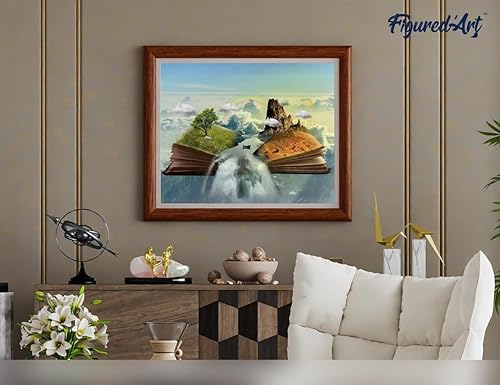 Vista 387 de Figured'Art - Juego de pintura por números, lienzo enrollado sin marco, para manualidades, para adultos, 16 x 20 pulgadas, jarrón de peonías