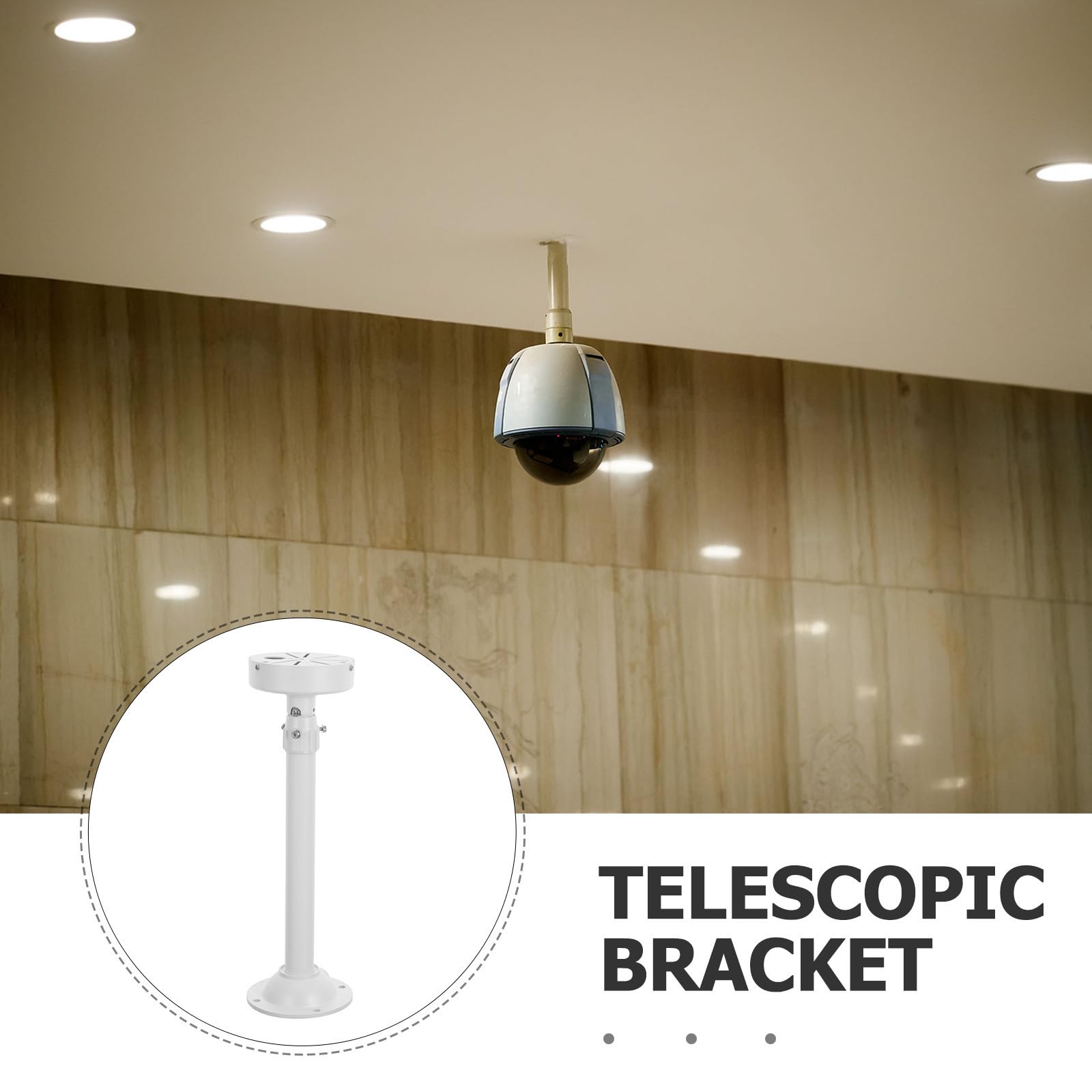 GALPADA Soporte Telescópico de Aluminio Fácil Instalación Compatible Tamaño 33.3x4x4cm para Cámara de Seguridad Cctv Adecuado para Montaje en Pared y Techo Exterior