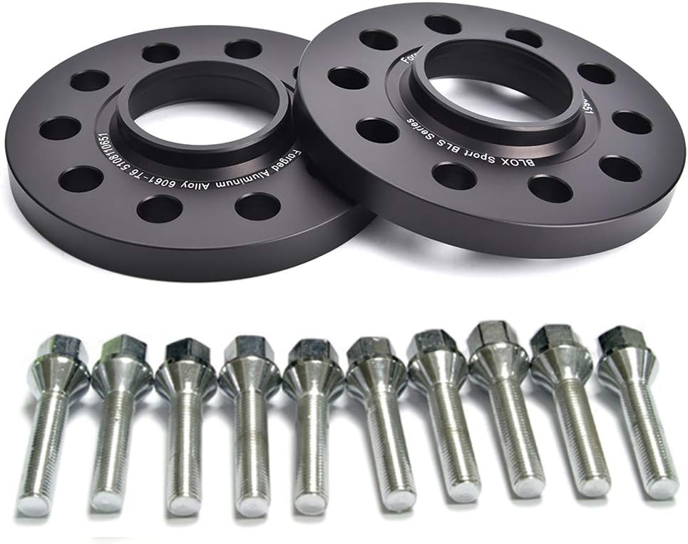 2Pcs 15MM PCD 5x110 CB65.1 HubCentric Wheel Spacers Forged Aluminum 6061 T6 with 12x1.25 Bolts for Jeep Cherokee Compass Renegade,Dodge Dart,Chrysler 200