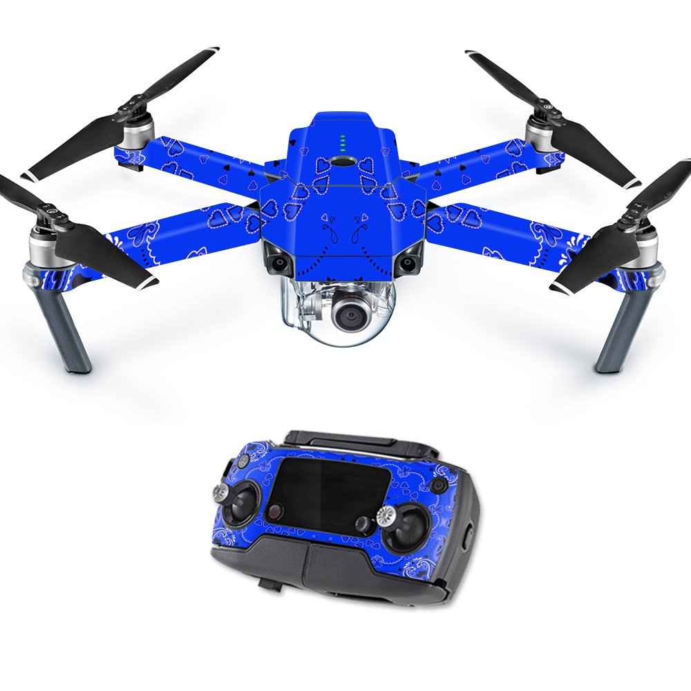 MightySkins Skin Compatible With DJI Mavic Pro Quadcopter Drone - Blue Bandana | Protective, Durable, and Unique Vinyl Decal wrap cover | Easy To Apply, Remove, and Change Styles | Made in the USA