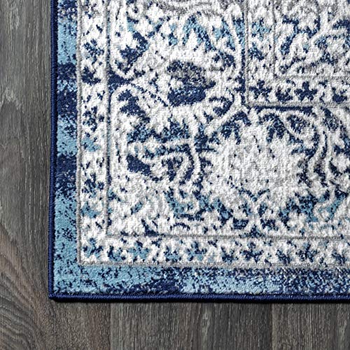 Tapete cuadrado moderno vintage 5x5 azul miniatura 5
