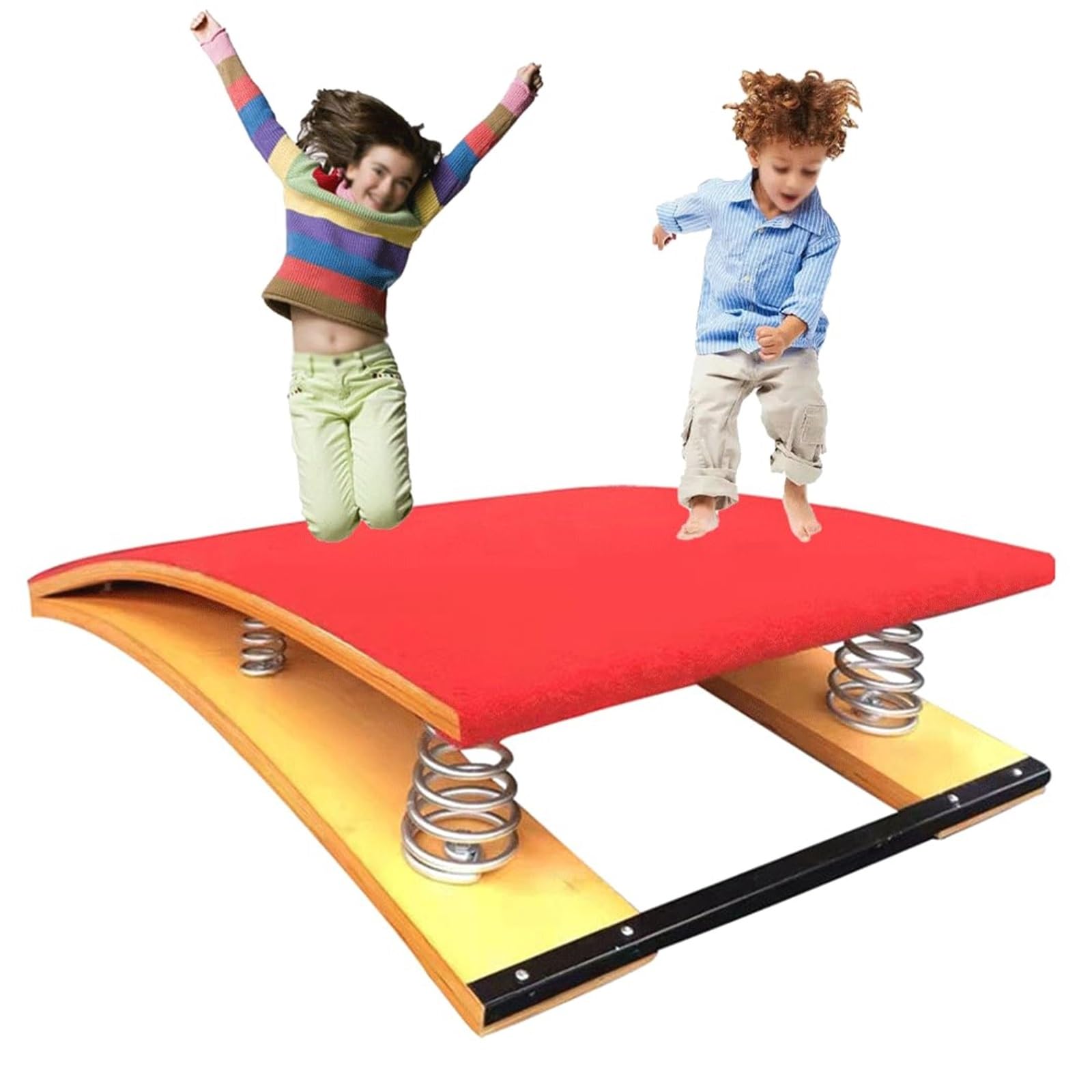 Trampolino da Ginnastica for Bambini in Legno Duro, Trampolino da Ginnastica in Legno Duro, Trampolino for Club Sportivo/Arti Marziali con Feltro Antiscivolo E Poggiapiedi