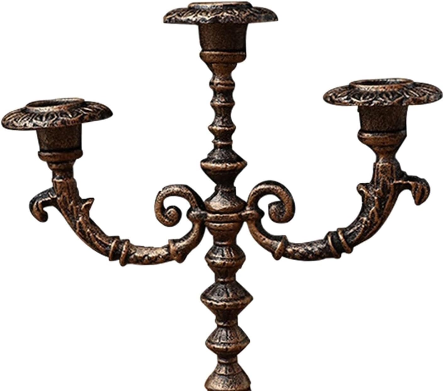 Retro 5-Head Black Iron Candle Holder, Romantic Candelabra for Wedding, Dining Table & Home Decoration, 31cm