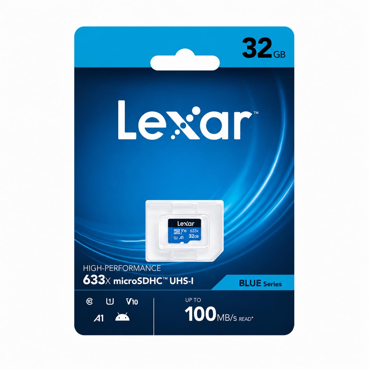 Cartão de Memória Lexar® High-Performance 633x microSDHC UHS-I BLUE Series (100MB/s