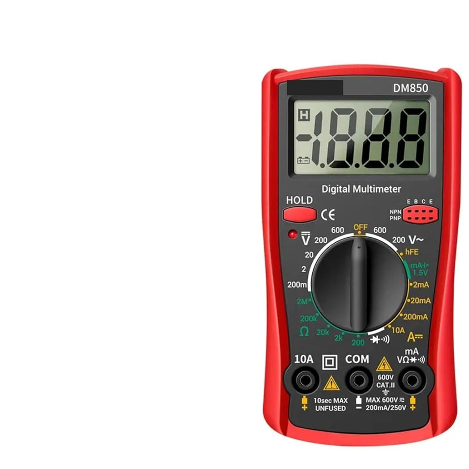 DM850 Professional Digital Multimeter 1999 Auto AC/DC Votage Tester Ohm Current Ammeter Test Probe Professional(Orange)