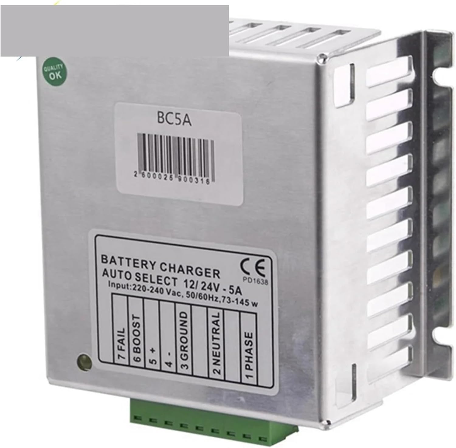 BC5A 12V/24V Diesel Generator Auto Intelligent Battery Charger Module Float Chargers Circuit Design Adapter Generator Parts 5A(BC5A C)