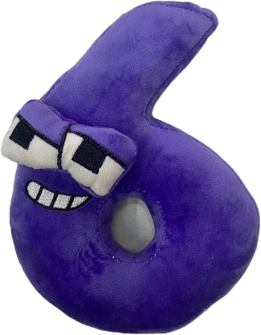 FLYKEE Alphabet Lore plush,20cm/7.87in Digital series plush pillow doll for children's enlightenment education,Halloween Christmas Birthday Choice For Boys Girls(6)