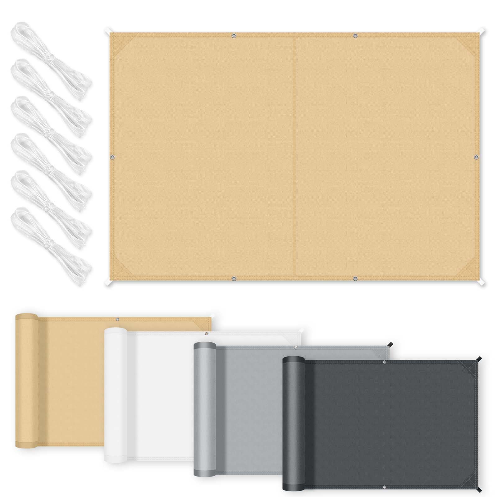 Voile d'ombrage imperméable 3x4m pour jardin et sable