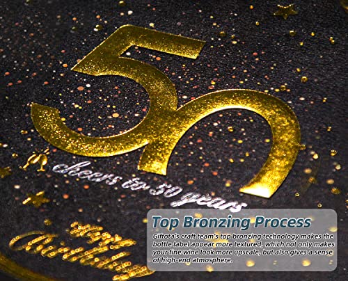 Giftota 2 Stück 70 Geburtstags-Flaschenetikett & Geschenkschleifen - Weinetiketten Personalisiert Selbstklebend für Sekt und Schaumwein - 70 Geburtstag Deko - Geburtstags-Geschenk für Männer & Frauen