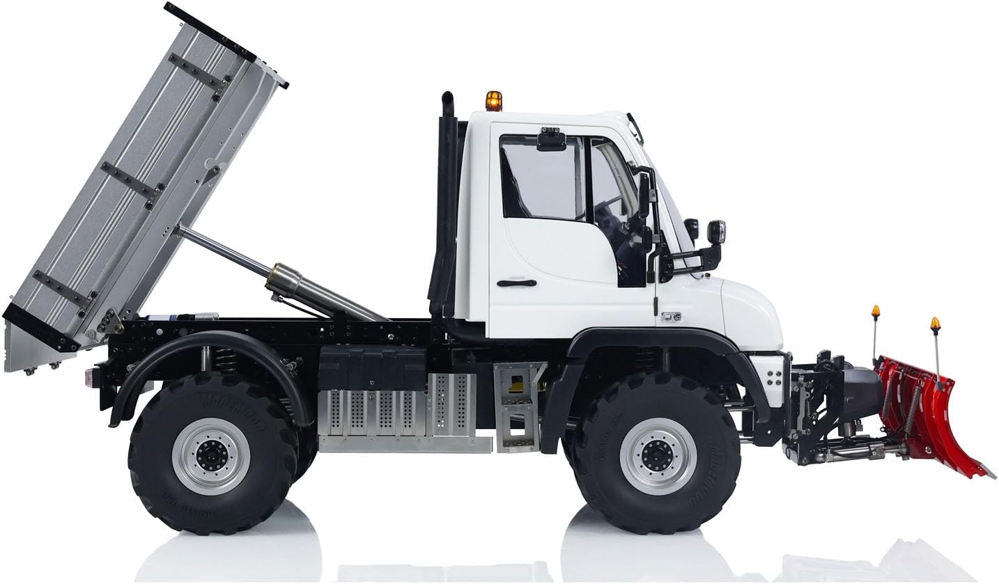 U423 4X4 1/10 RC Hydraulic Crawler Car with Snow Blade RC Off-Road Vehicle Model Metal Bucket 2-Speed Transmission Light Sound ST8 Remote Controller